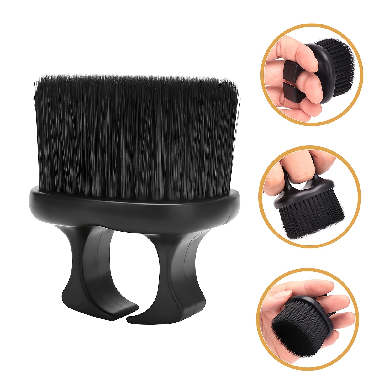 TEMU Barber Shop Cleaning Beard Brush, Hair Sweeping Brush, Loose Hair Brush, Ring Brush, Professional Comb, Men's Vintage Pompadour Brush, Beauty