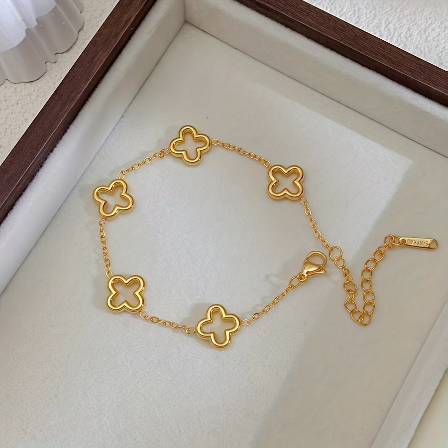 Women's 18K Gold Plated Four Leaf Clover Bracelet — Lucky Gift