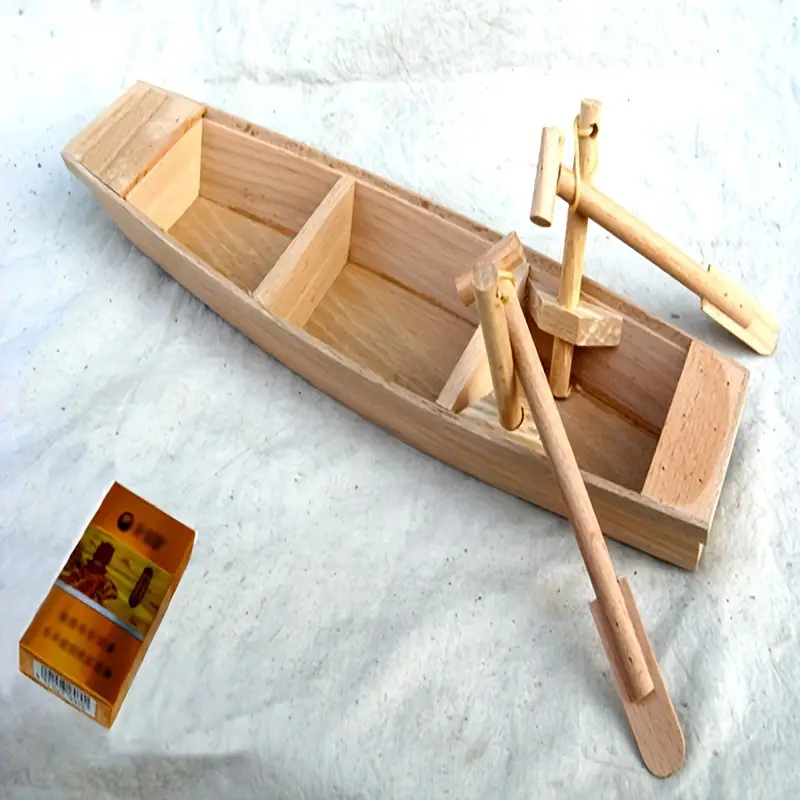 Home Decoration Ornaments Wooden Small Wooden Boat Model - Temu