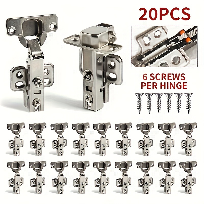 

20 Hinges, Kitchen Cabinet Door Hinges, Door Drawer Hinges, Total 20 Soft Close 35