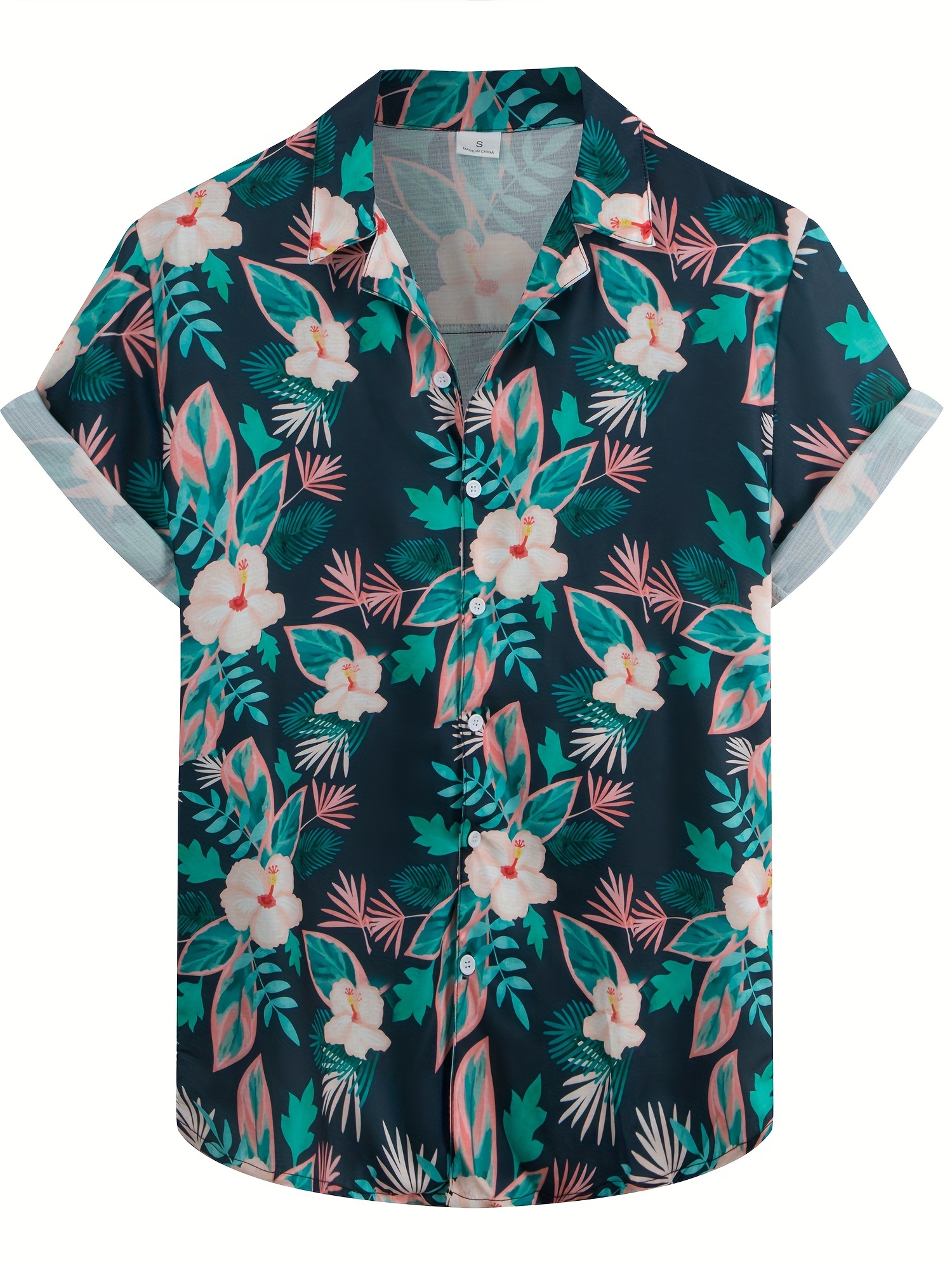 Chemise Hawaïenne Homme à Manches Courtes - Imprimé Fleuri Vibrant Pour Plage, Fête Et Vacances
