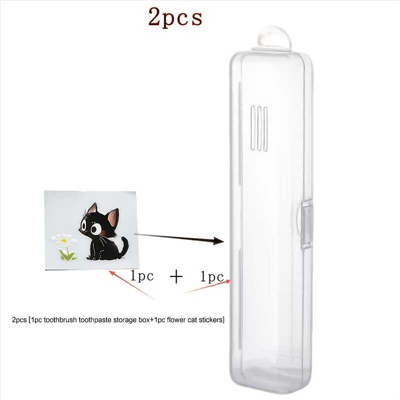 TEMU Porta Spazzolino e Dentifricio Portatile - Decorazione Gatto , Portaoggetti da Viaggio Antigoccia, Organizer per Orale Antipolvere per Bagno,