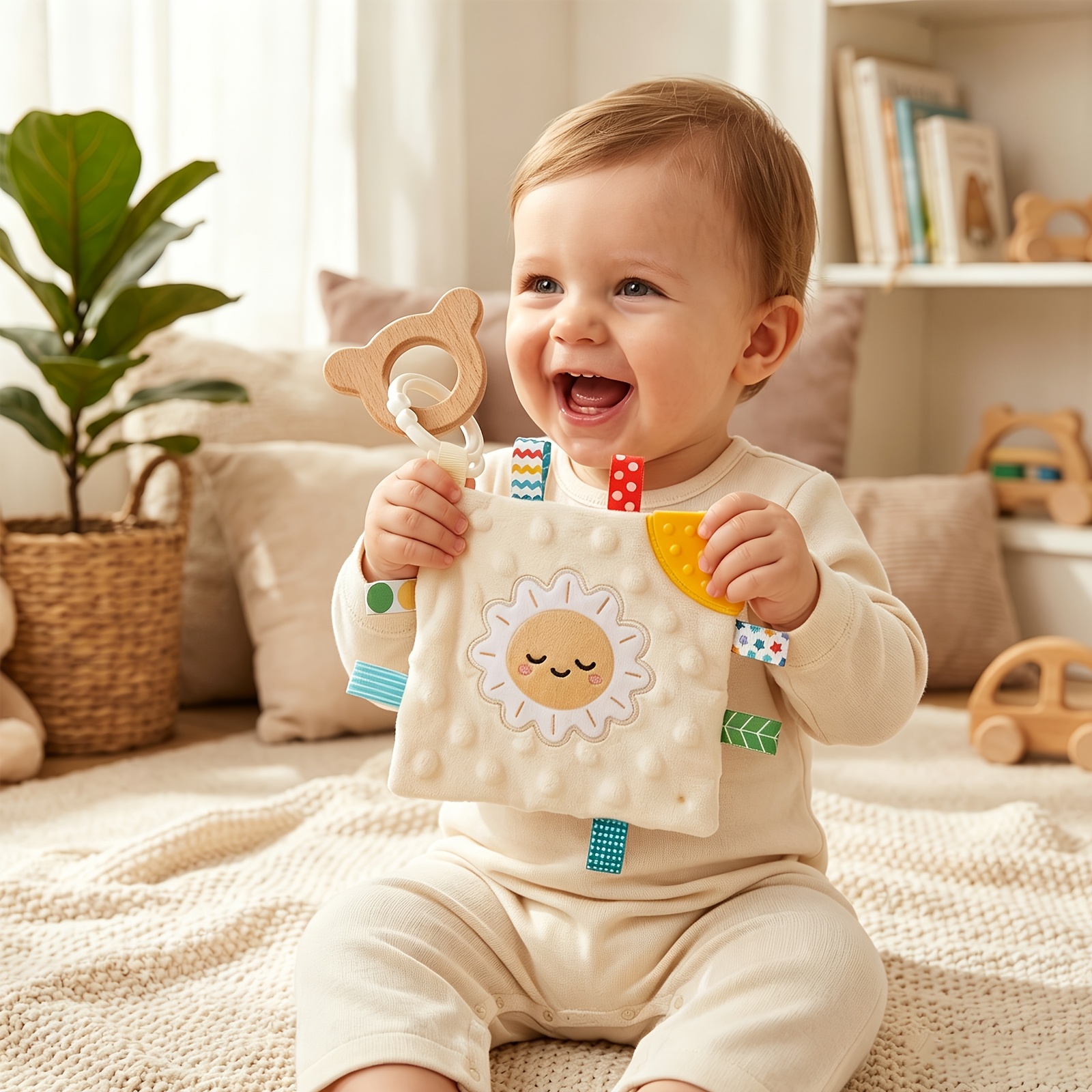 Lamb Plush Fabric Pacifier Blanket Toy