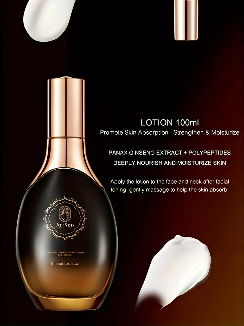 Ensemble de soins pour la peau à base de graines de ginseng, douze pièces, contenant des graines de ginseng, de l'arginine et de la glycérine, hydratant et nourrissant, raffermissant et éclaircissant, améliore la sécheresse et la rugosité, soutient la peau, convient à tous les types de peau beige clair, unisexe, cadeau de Noël