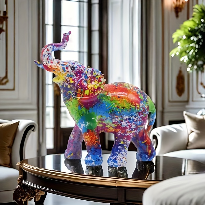 

Resin Elephant Statue - Elegant Decor For Living Room, Bedroom, And More - Tabletop Accent For All