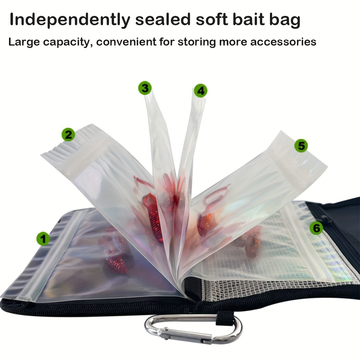 Soft Bait Storage Bag Waterproof Fishing Lure Bag Portable - Temu