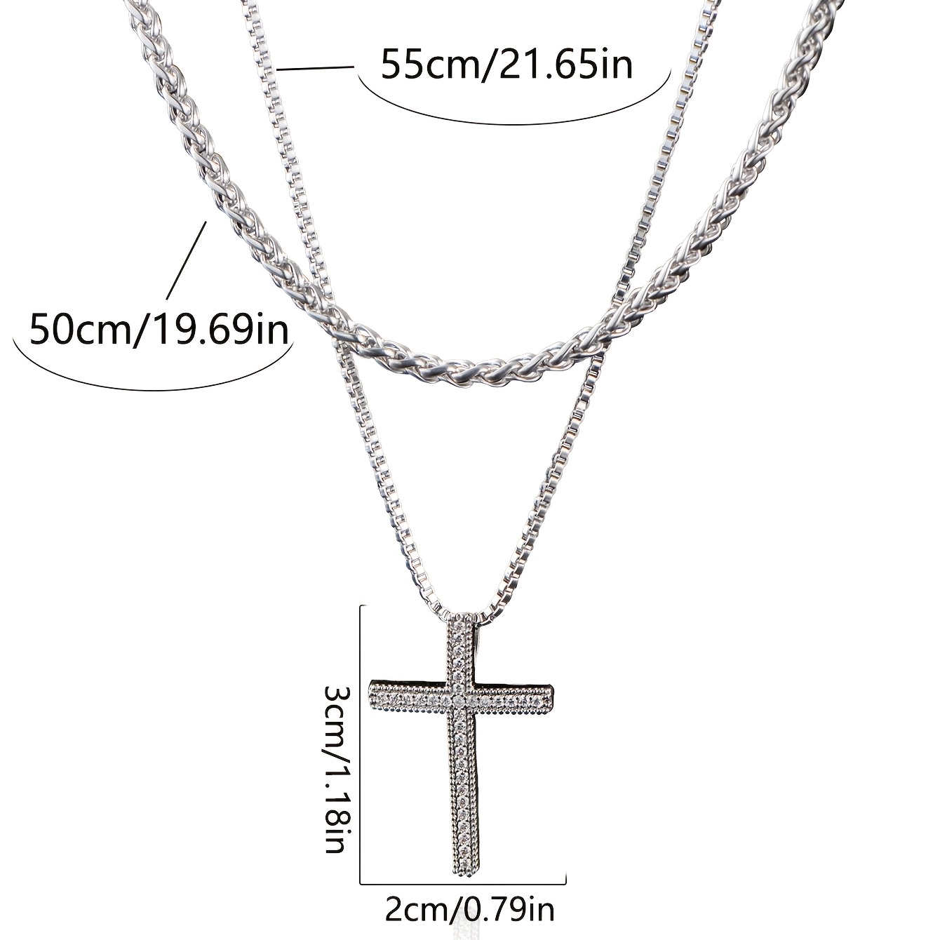 Twisted Cable Chain Double-layer Necklace Set, Stylish