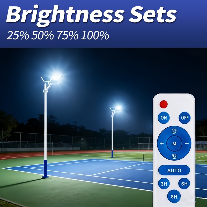 Outdoor High-brightness Solar Lamp with Lens-shaped Large Light Bulb, 6500k Color Temperature, Intelligent Light Control, Can Be Remotely Controlled, LED Lighting Lamp Suitable for Courtyards, Gardens, and Villas, with Remote Control.