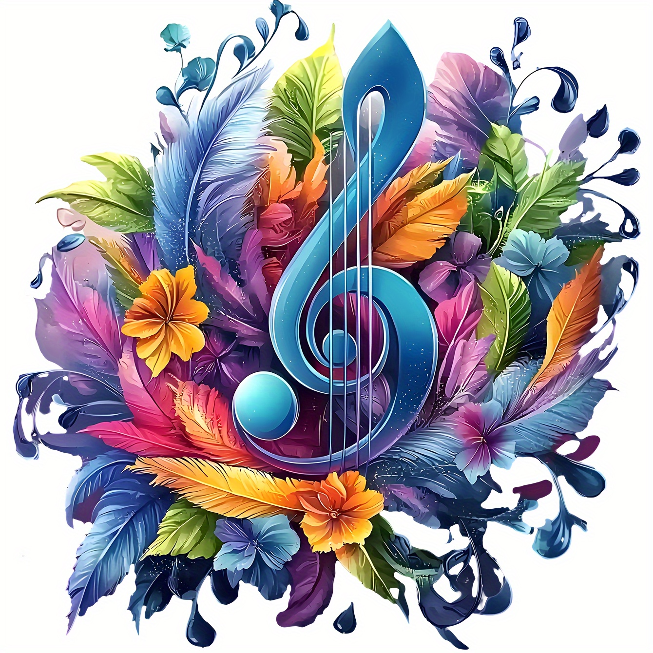 

Musical Note And Floral Iron-on Transfer Stickers, Plastic, Machine Washable, For T-shirts, Masks, Vests, Jackets, Pillows, Jeans, Backpacks - Washable Decals