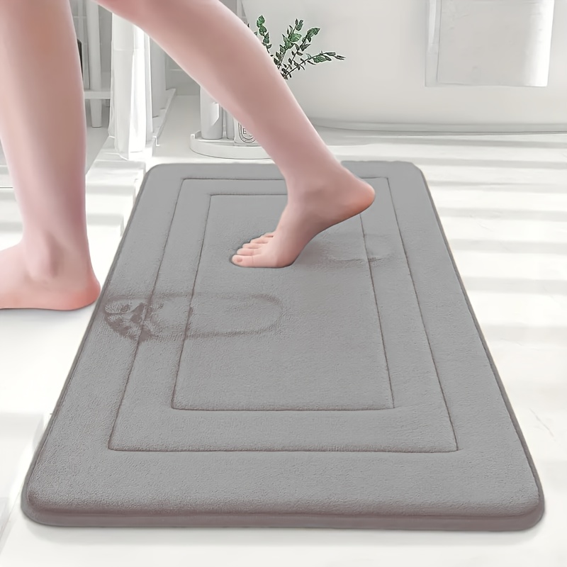 Image of 1pc. Super Absorbent Bath Mat, Non-slip Floor Mat, And Comfortable Premium Bath Rug, For Bathtub, Shower, Bathroom Additions, Bathroom Decor Set, Home Decor Floor Mat