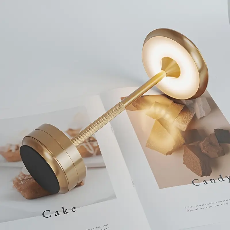 1pc control bedside table lamp with usb port adjustable brightness golden metallic usb powered led desk lamp with usb port Product details 1