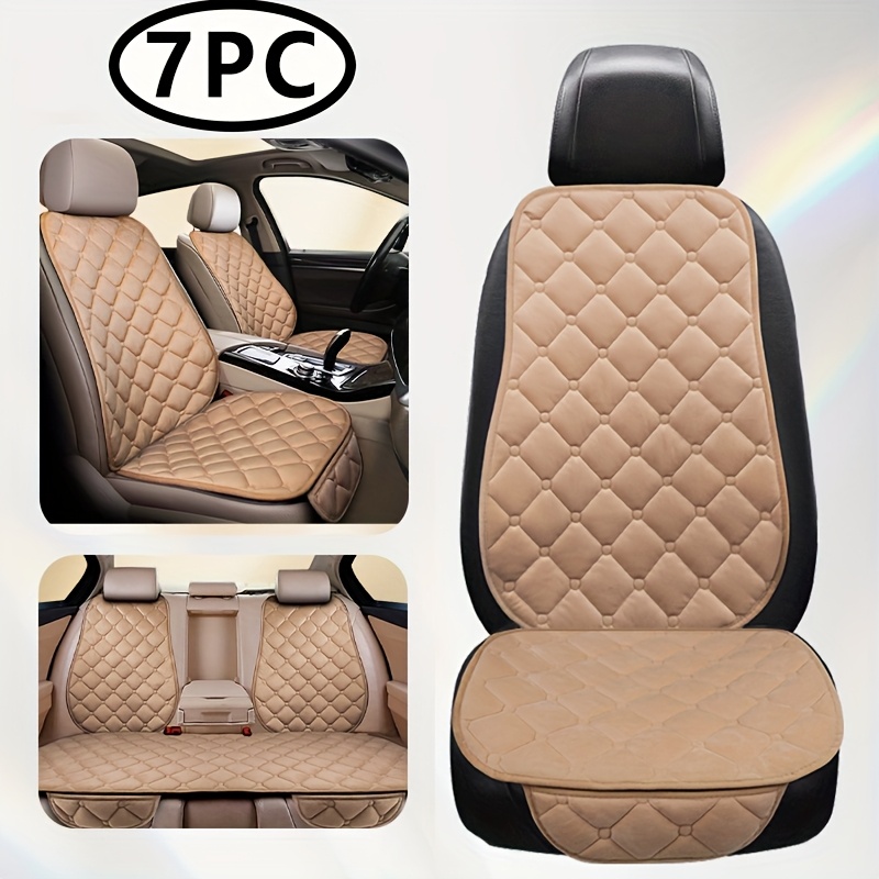 TEMU 7pcs Set Of Car Seat Cushions With Sponge Filling, Soft And Breathable, Warm, Non-slip, Lightweight, Hand Washable, 5-color Optional Stitching
