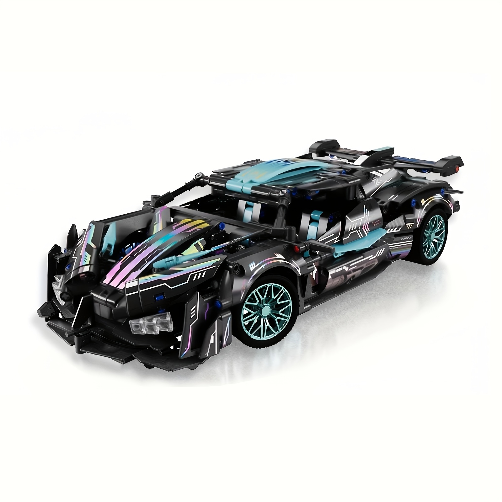 1211pcs Black Sports Car Building Blocks Puzzle Game, Assembly Car Model, Bedroom Ornament, Gift For Birthday Day Halloween Thanksgiving Christmas