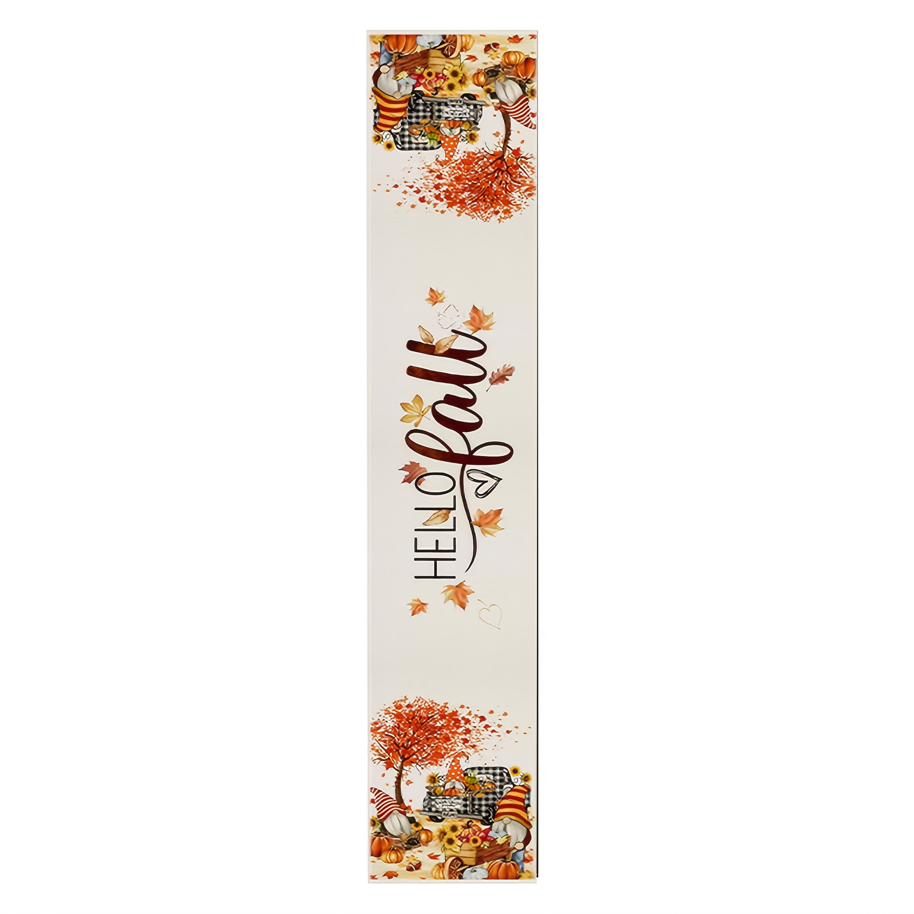 TEMU 1pc, Autumn Dwarf Pumpkin Table Runner, Buffalo Lattice Truck, Sunflower, Maple Leaf, Thanksgiving, Seasonal , Kitchen Table Decoration,