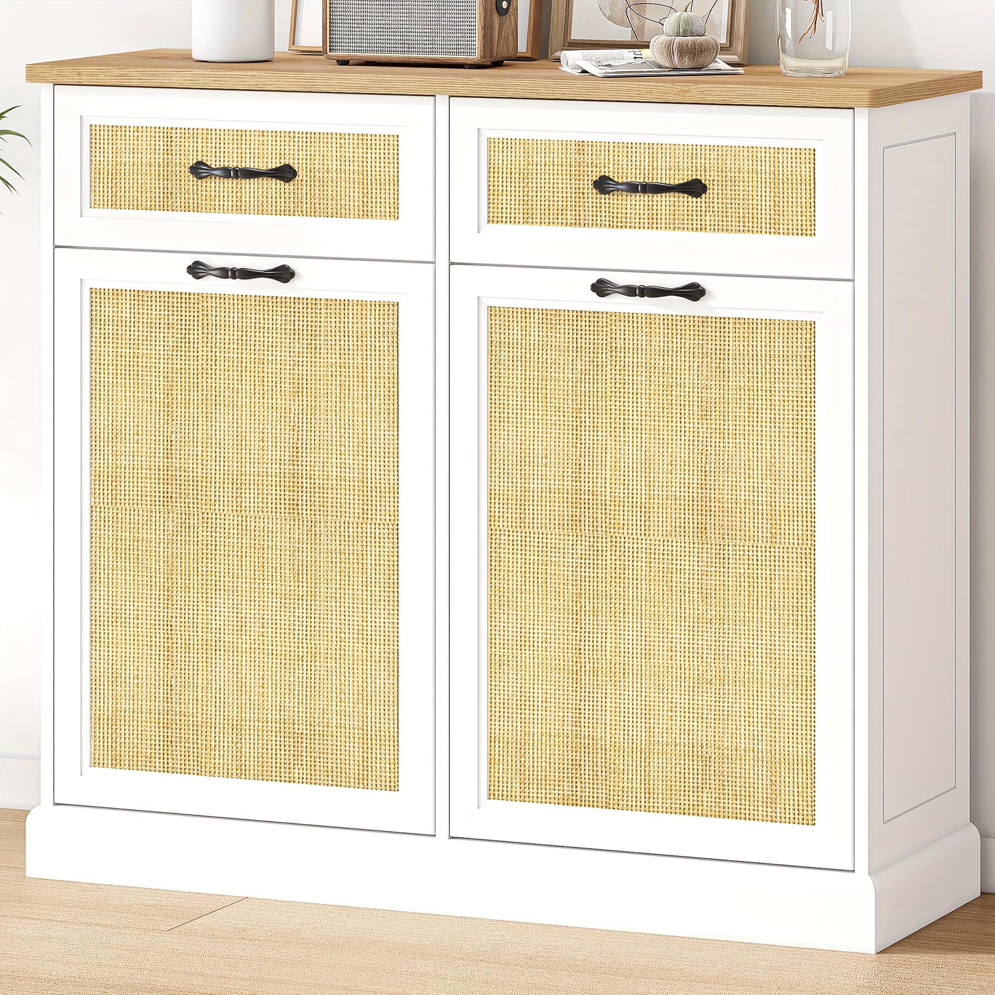 armario basura cocina madera rústica encimera organizador Temu