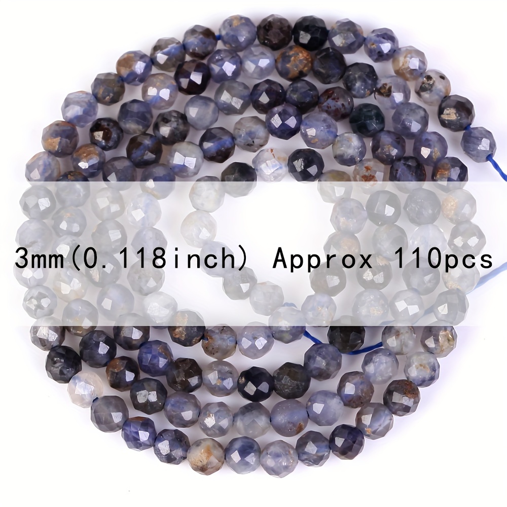 TEMU Lomuine Cordierite Stone Beads, 2mm-4mm Round Gemstones For , Bracelets, Necklaces, And Accessories
