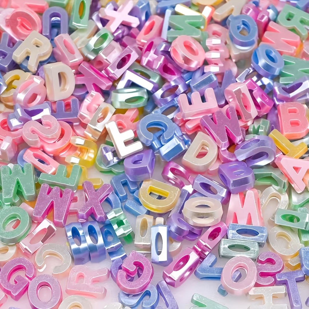 TEMU 15Mm 152pz Colori Primaverili, Perline con Lettere, Cavit�, Perline Acriliche, Aggiunte, Ciondoli, Perline Decorative, Regali di Festa, Feste