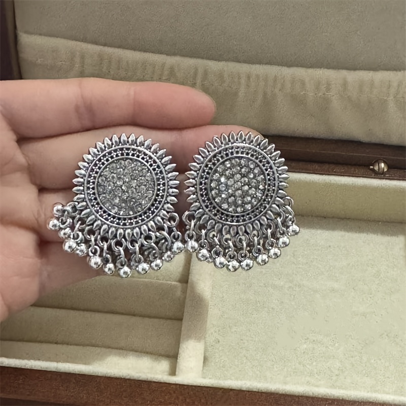 TEMU 1 Paire de Boucles d'Oreilles à Strass Style Ethnique pour Femmes, Usage , Vacances , Boîte de Nuit, Cadeaux de Fêtes