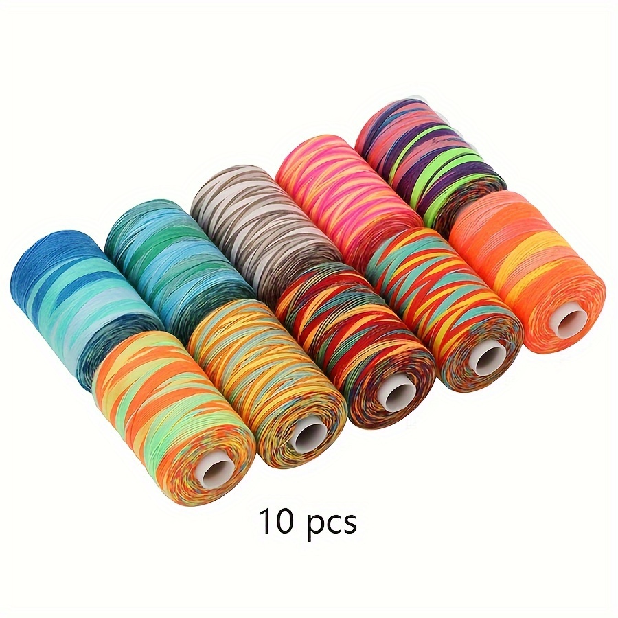 

All-purpose Thread For Sewing, Rainbow Thread, Variegated Polyester Sewing Thread, 10pcs Of 1000 Yards Each Spool Thread For Sewing Machine Thread