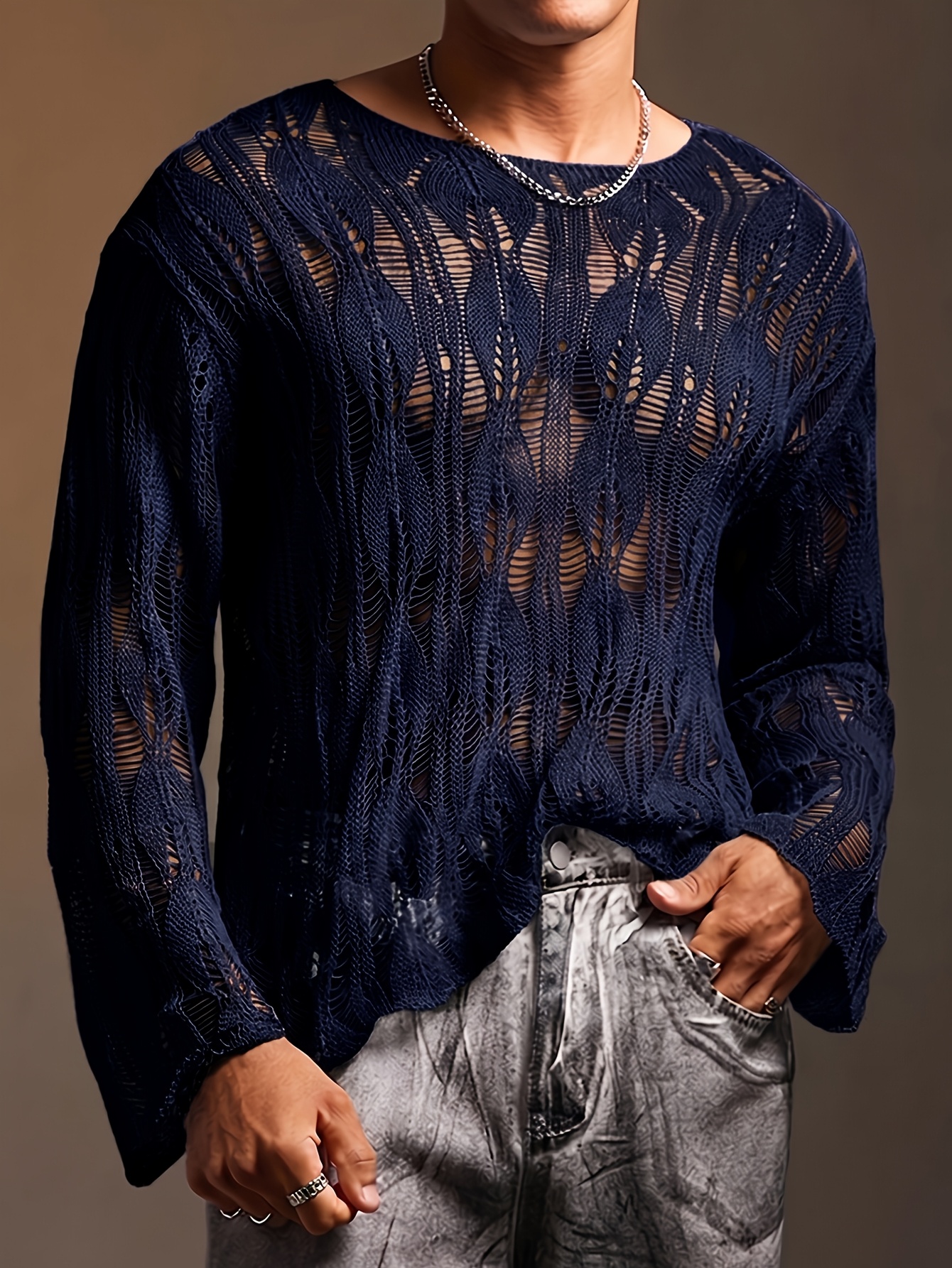 Men's Stylish Versatile Knitted Long-Sleeve Pullover