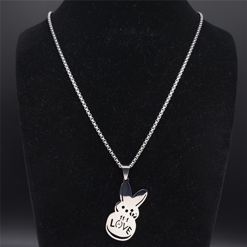 TEMU Collier avec pendentif Kpop Lil et la , collier en acier inoxydable, collier de bijoux, cadeau