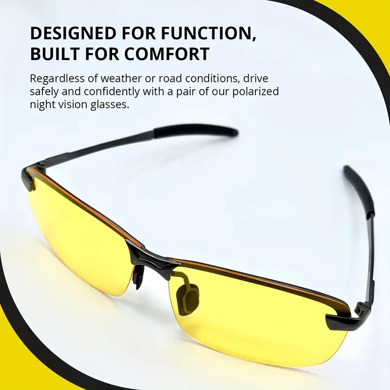 Night Vision Yellow Lens Driving Polarized for Men Women Outdoor Sports Driving Fishing Supply Photo Prop Sun Glasses,Goggles Y2k,Eye Glasses