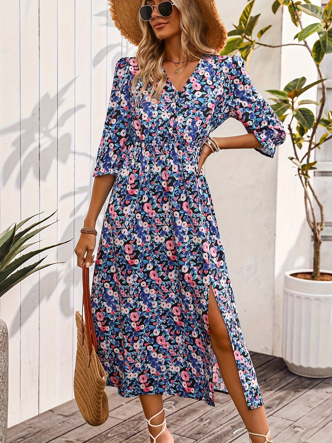 Women's Dress, Floral Print, Elegant, Party, Festival, Event, High Quality  * * Ladies, Chic and Elegant