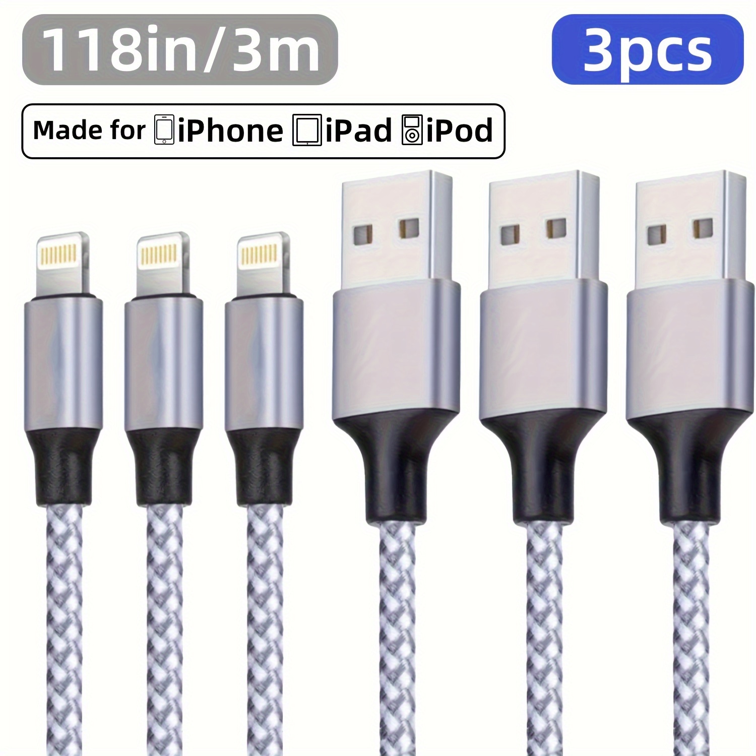  Cable de extensión de cargador para iPhone, cable extensor  Lightning de 6 pies compatible con iPhone 14 Pro 13 Pro Max 12 11 X XR 8 7  6 macho a hembra