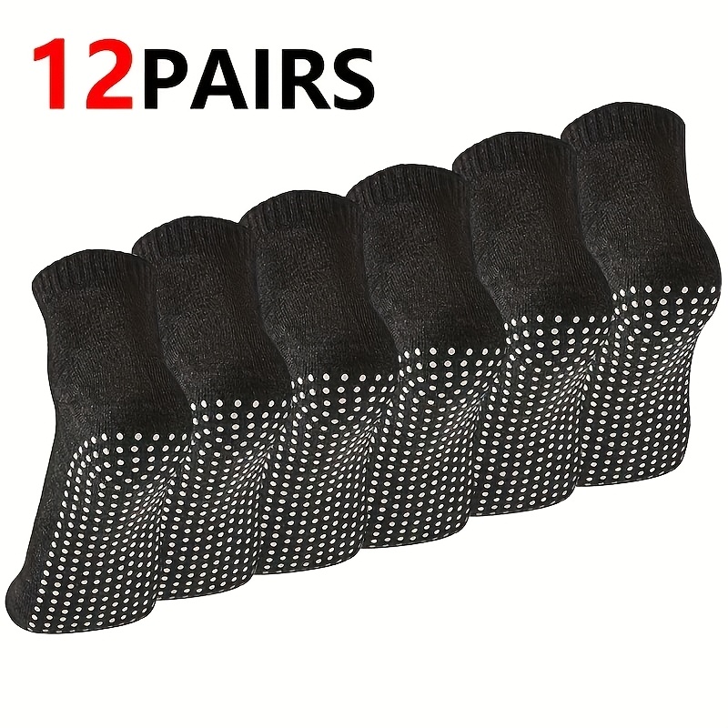 Image of 12 Pairs Of New Autumn Winter Warm Sweat-absorbing Easy Versatile Non-slip Short Socks For Men And Women