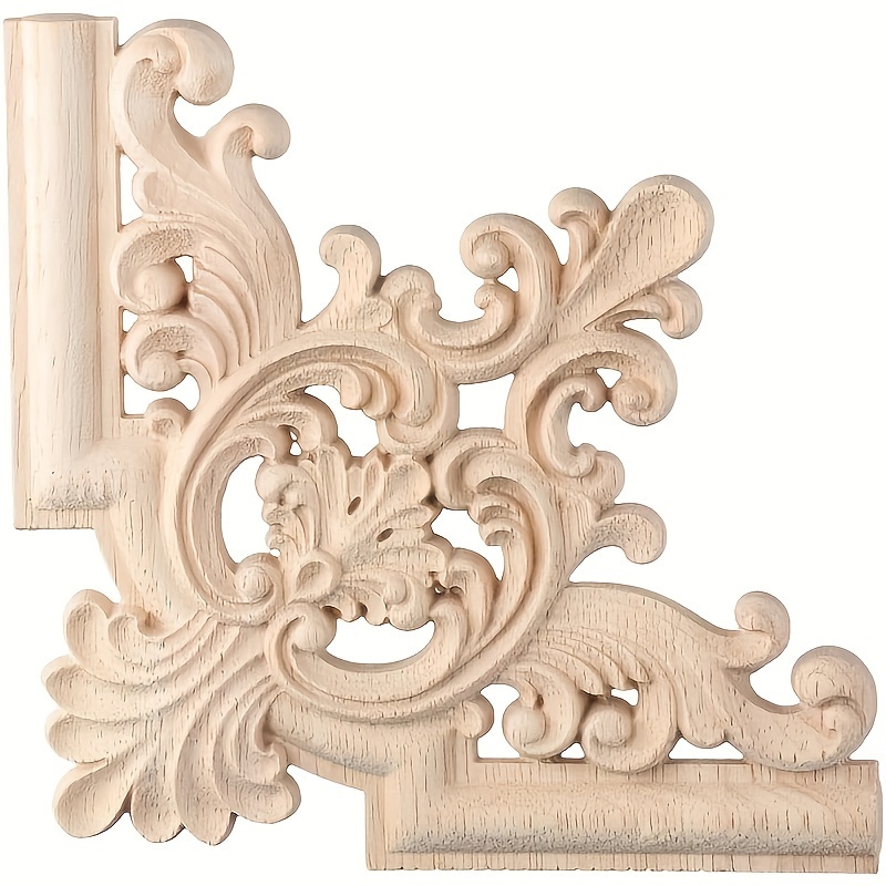 

2pcs Decorative Wood Carved Corner Onlay Appliques 5.9 * 5.9in For Furniture Door Cabinet (2 Corner 5.9 * 5.9in)