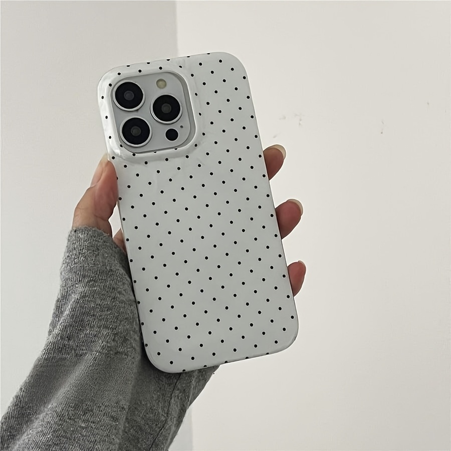 TEMU Phone Case: Phone Case - Cute Vintage Minimalist Polka Dot Phone Case, Compatible With Iphone 17 Pro, 16, 15, 14, 13, 12 Pro Max, And 11 Models.