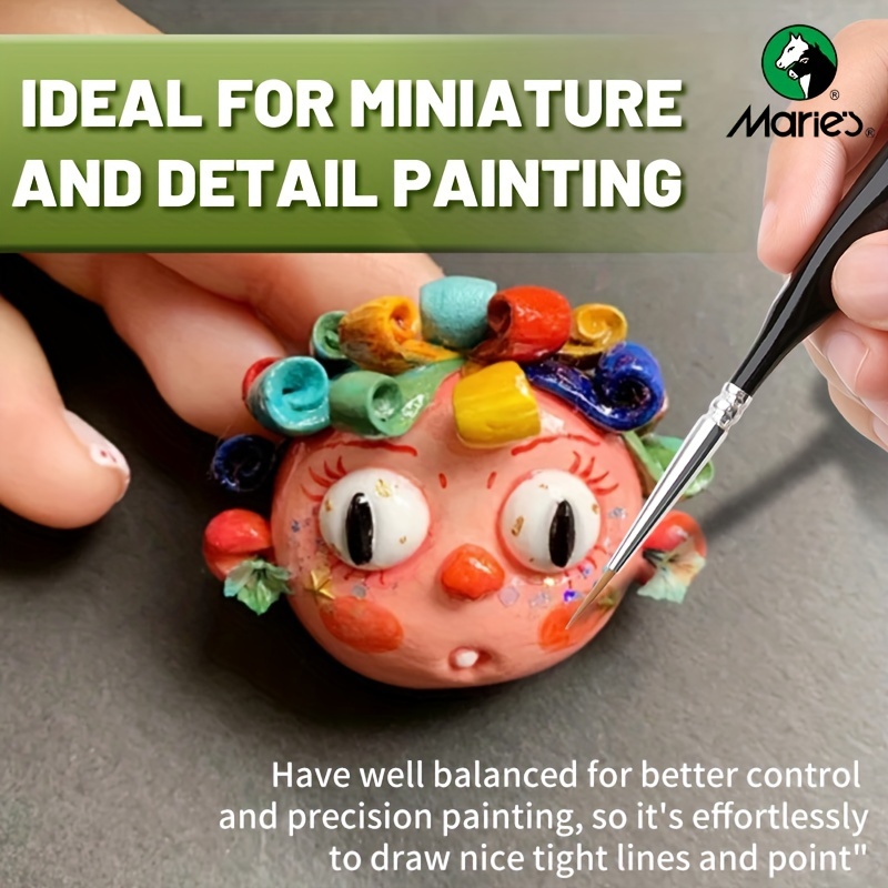 Miniature Synthetic Paint Brushes with Triangular Handles
