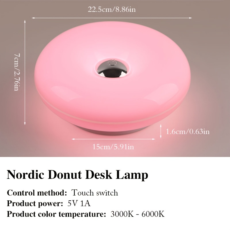 Donut Touch Lamp with 3-Color Dimmable Table Light