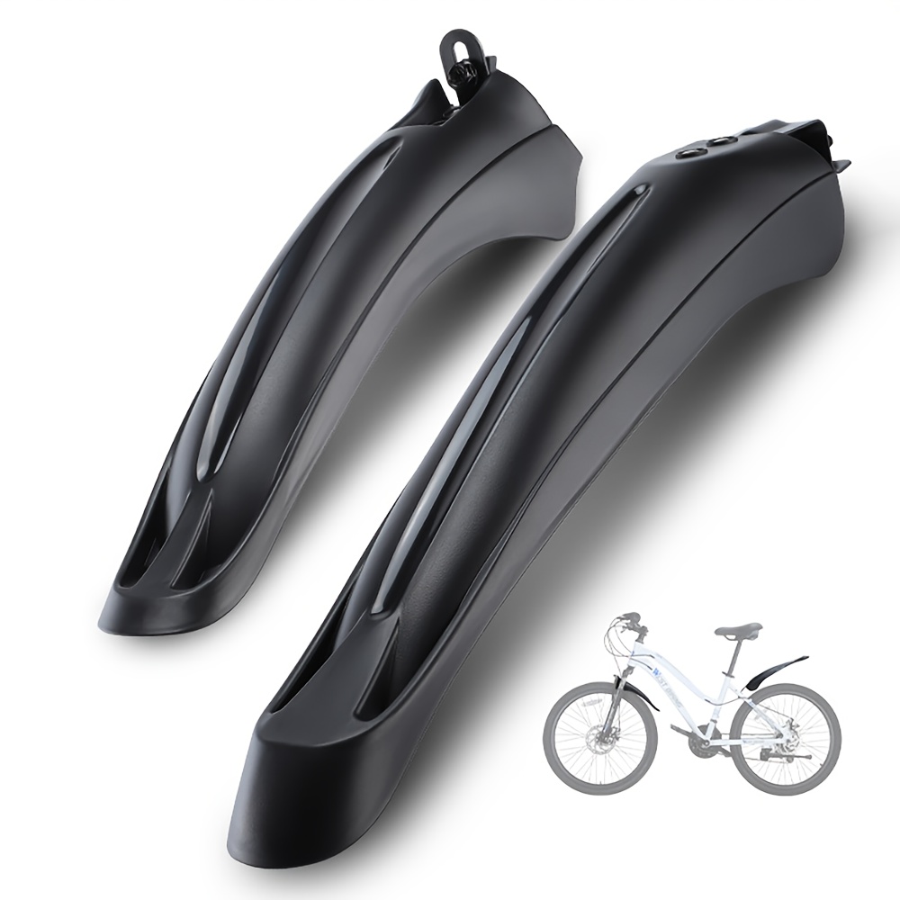 TEMU 2pcs /24 Inch Bike Fenders - , Fair-shaped High Toughness Cycling Mud Guards For Front & Rear, Splash Guards For Mountain & Road Bikes, Bike Mud