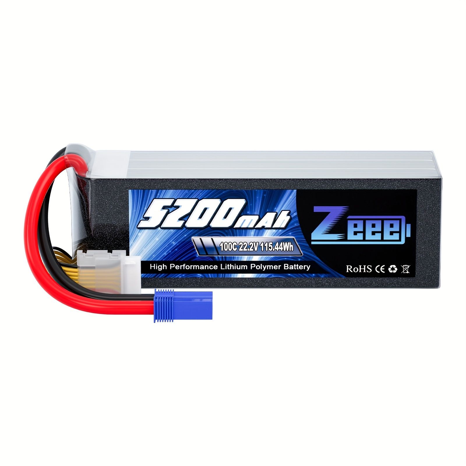 

Zeee 6s Battery 5200mah 22.2v With Ec5 Connector Rc Battery For Rc Car Truck Airplane Helicopter Quadcopter Boat (1 Pack)