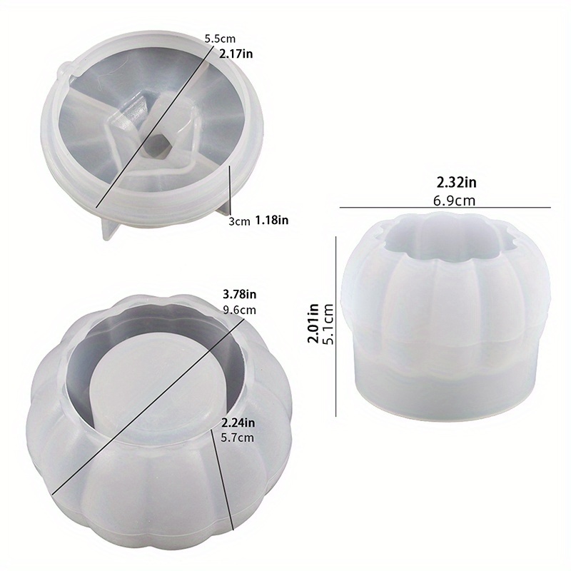 2 Styles Pumpkin Silicone Moulds 3d Pumpkin Silicone Moulds For Scented Candle Making Pumpkin Storage Box Silicone Moulds Easy To Release Plaster Making Halloween Resin Moulds Thanksgiving Gift