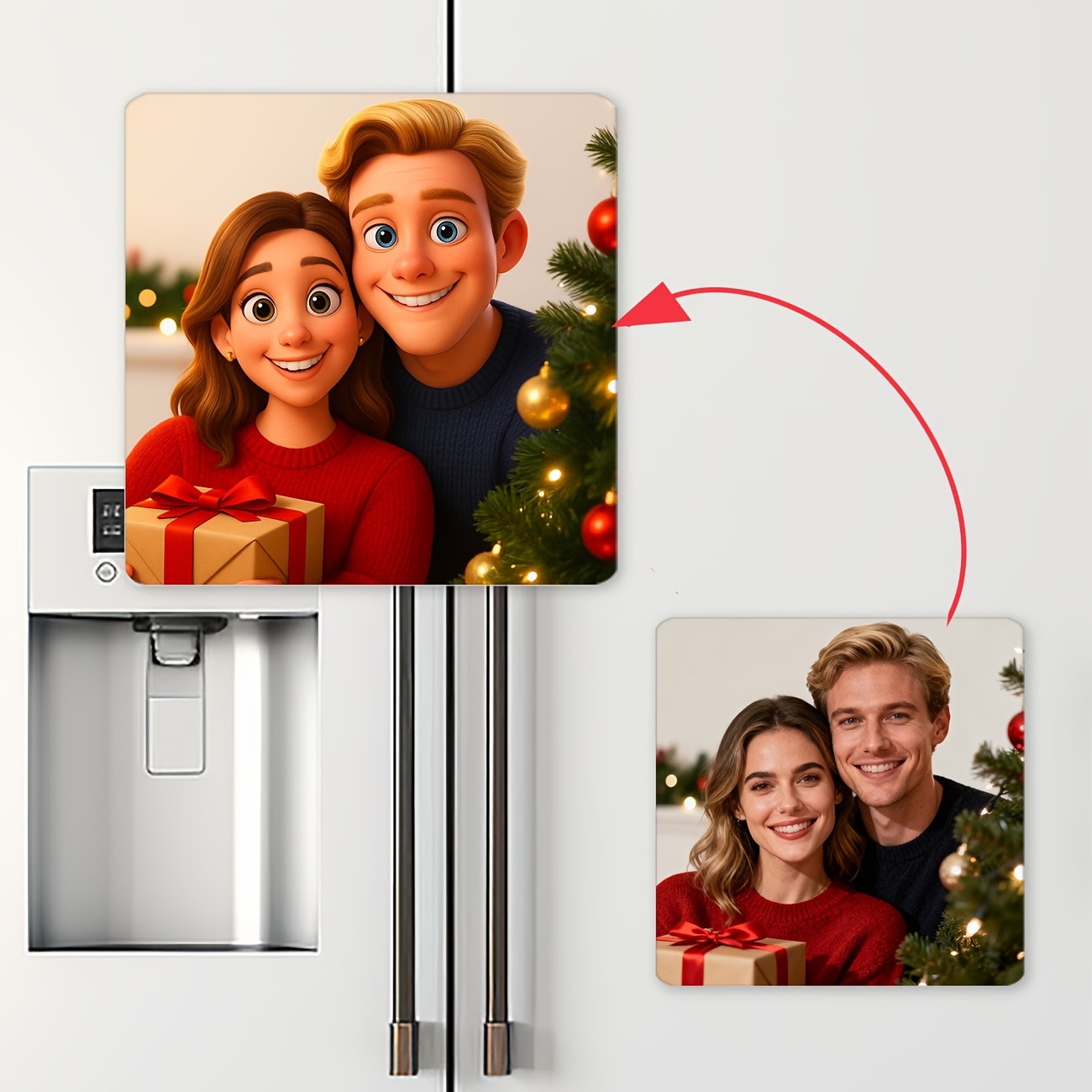 TEMU 1pc Personalized Photo Fridge Magnet Suitable For Any Iron Surface, Custom Picture Holder With Your Own Photo, Durable Removable Magnet Decor,