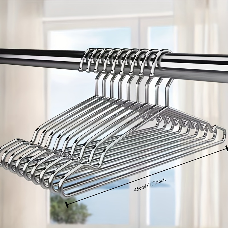 

10-pack Premium 304 Stainless Steel Coat Racks - Thick, Non-slip Clothes Hangers For Winter Apparel - Perfect For Home & Retail Use