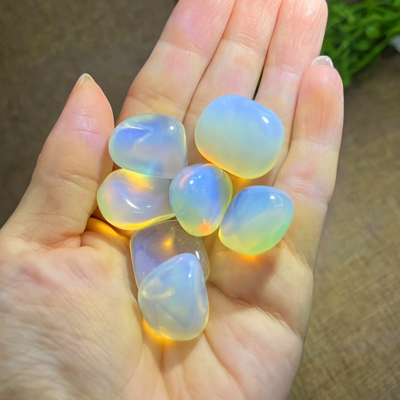 TEMU 7pcs Set Of Natural Opal Stones - Quartz Crystal Tabletop Decor, & Holiday Gifts