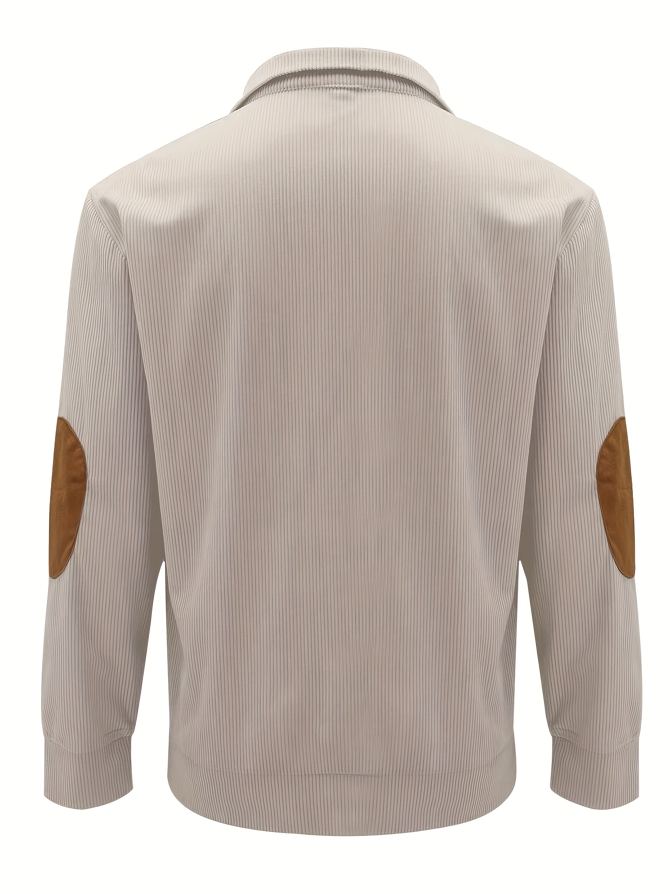 Sweat-shirt décontracté pour homme avec texture en velours côtelé, boutonné sur le devant, coupe régulière, manches longues, col montant, pull tricoté pour tenue décontractée.