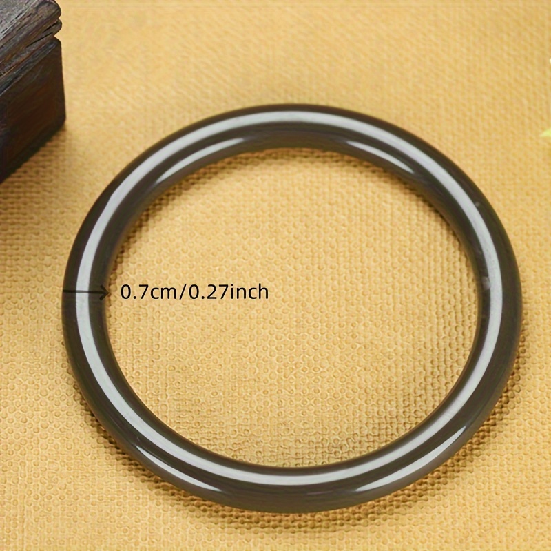 Elegant Black Agate Chalcedony Bracelet, Fashionable Accessory