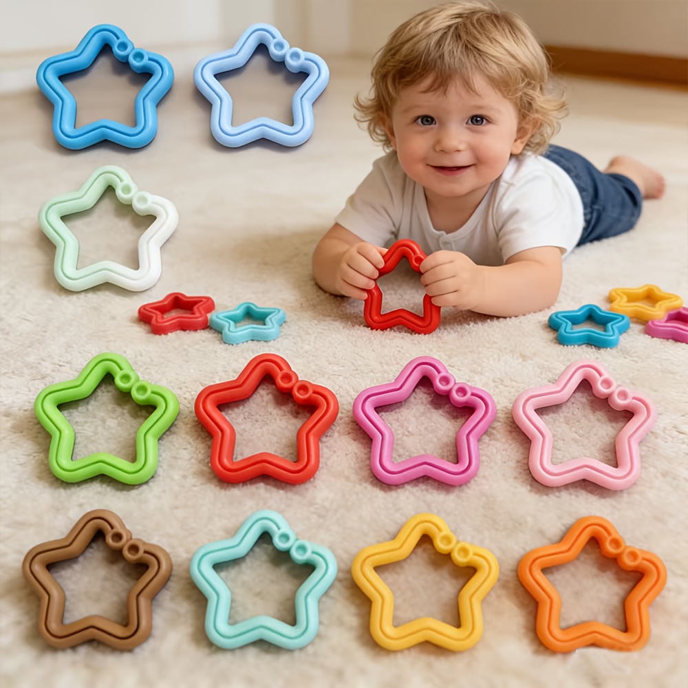 12-Color Rainbow Hanging Ring Baby Toys Set