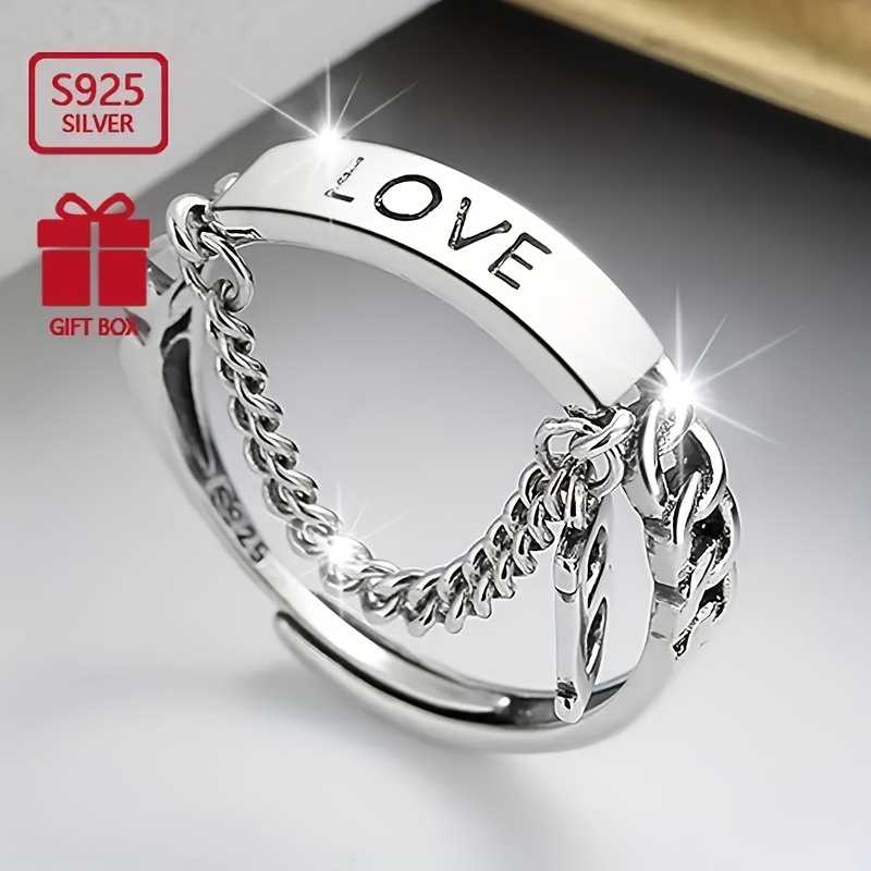 

1 Piece Of 925 Sterling Silver Ring, A Symbol Of Love And Support, Suitable For Men And Women To Match Daily Clothing With High-quality Jewelry