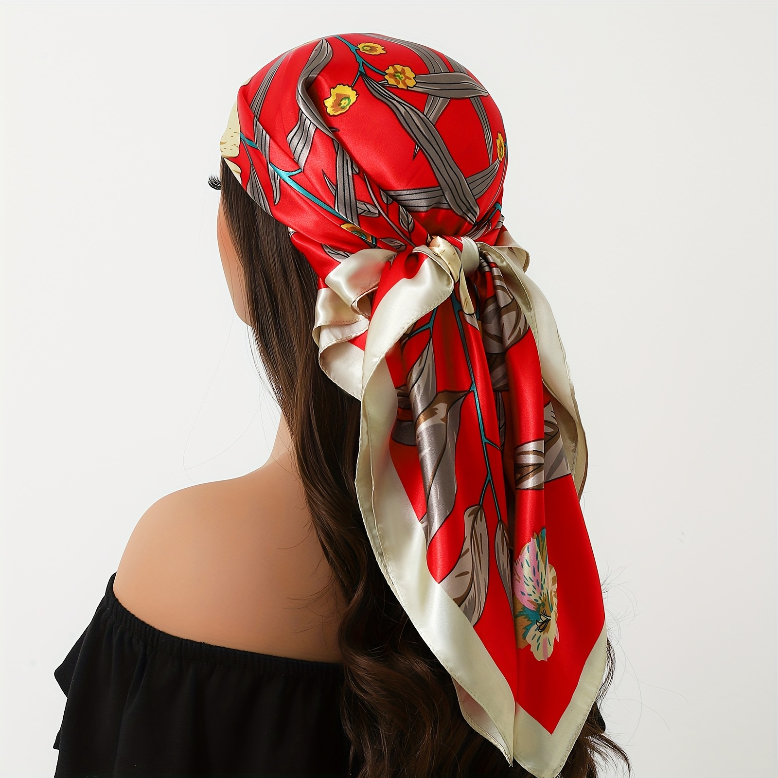 handkerchief, popular air-conditioned room scarf, fashionable  thin headscarf, outdoor floral printed square scarf warm headscarf,