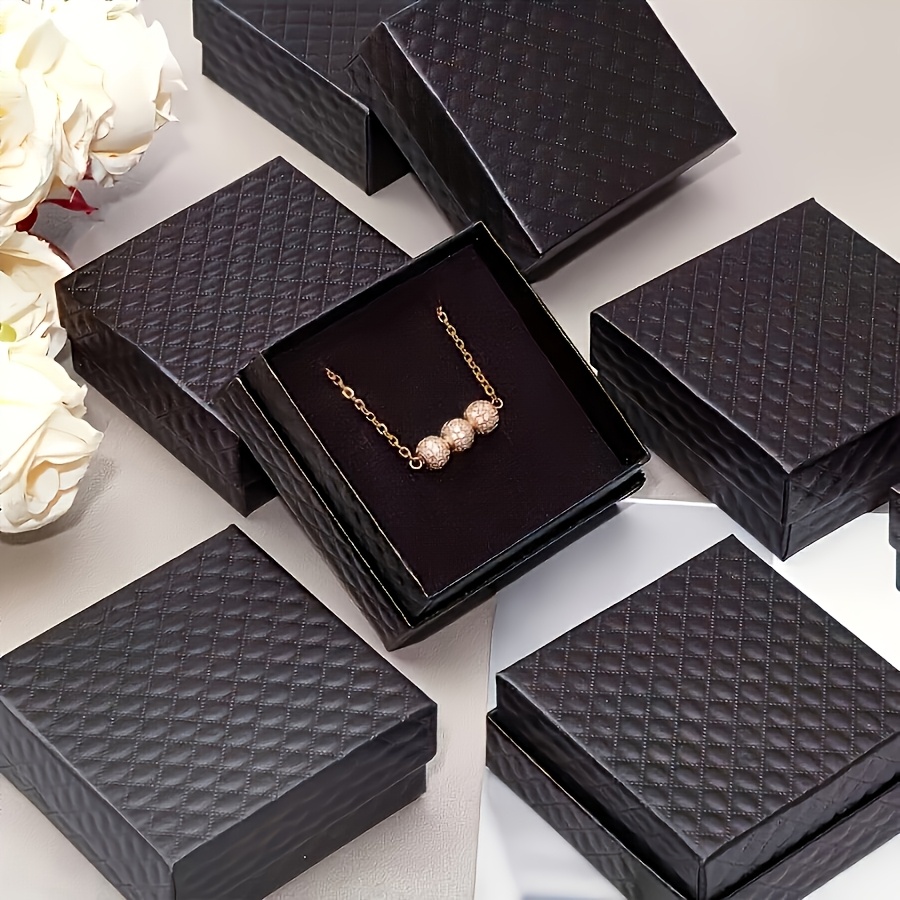 Plaid Jewelry Packaging Box for Rings and Earrings