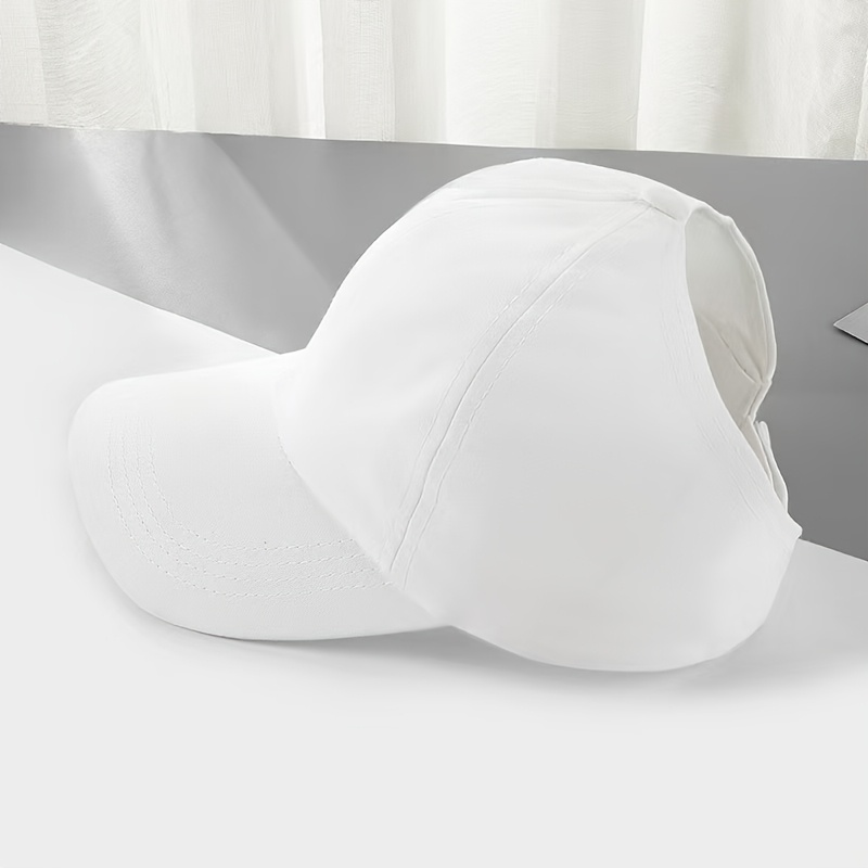 E-shop Damen Einfarbige Easy Frühlings-Sommer Reise Sport Kappe Pferdeschwanz Halbkugel Baseball Cap Buchstaben Koreanischer Stil Duckbill Cap Trendy