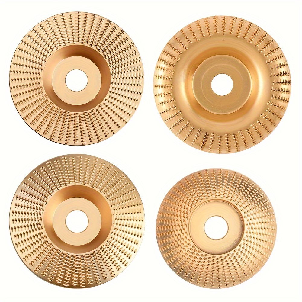

Set Of 4 Wood Sanding Discs For Angle Grinder, Wood Carving Wheel, Milling Wheel, Rasp Wheel, Tungsten Carbide Wood Grinding Discs For Sculpting, Smoothing, And Trimming