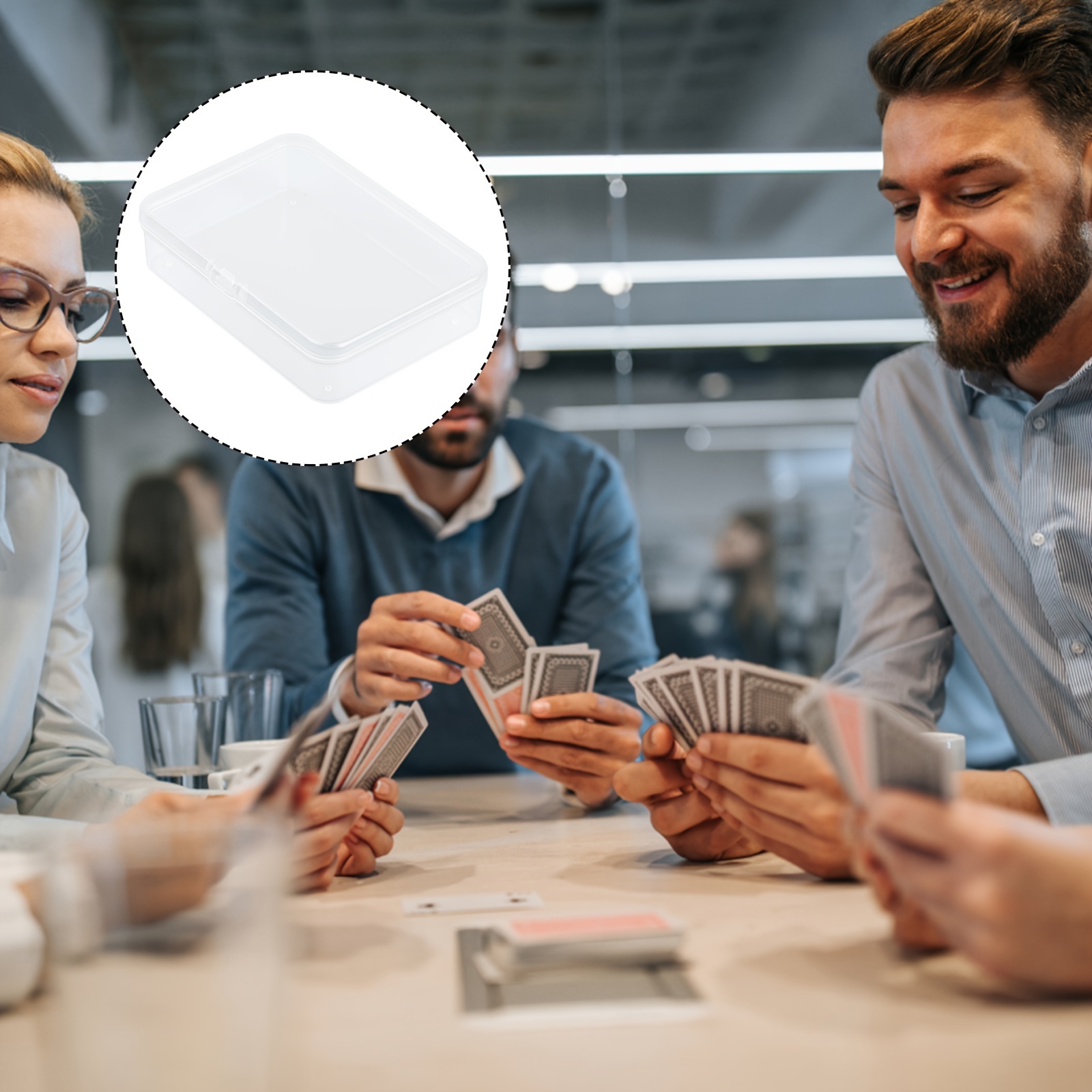 Porte-cartes à jouer clair étui de rangement en acrylique pour