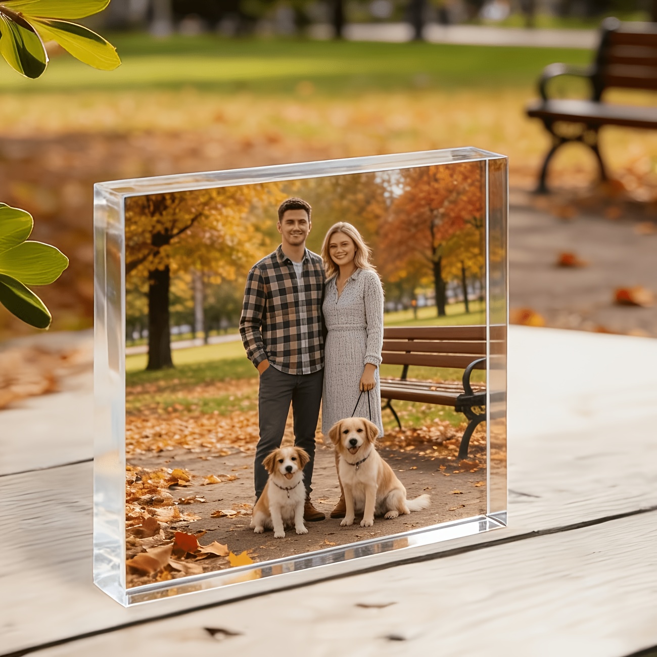 TEMU Personalisierter 2D-flacher Fotowürfelrahmen für Paar- & Familienporträts – Individuelle Bildanzeige mit eigenen Fotos, hochwertiges