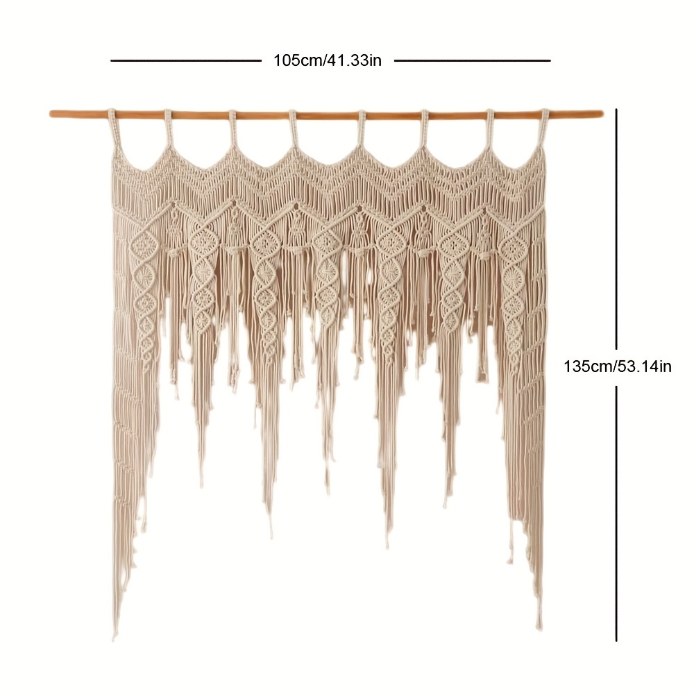 1pc Bohemian Window Valance, Short Entryway Partition Curtain, Decorative Tapestry, Hand-woven Door Curtain